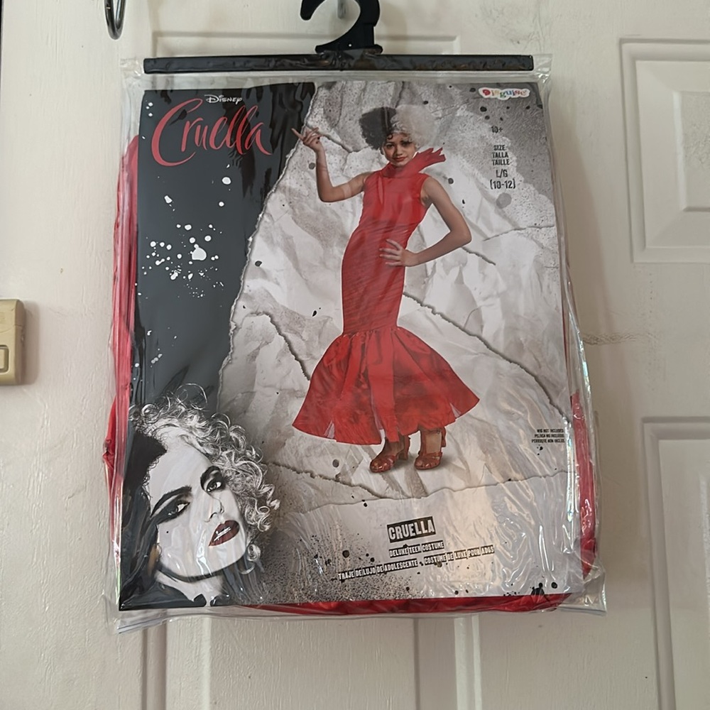Disguise DISNEY Cruella Red Dress Tween Costume: NEW IN PACKAGE: SIZE L (10-12)